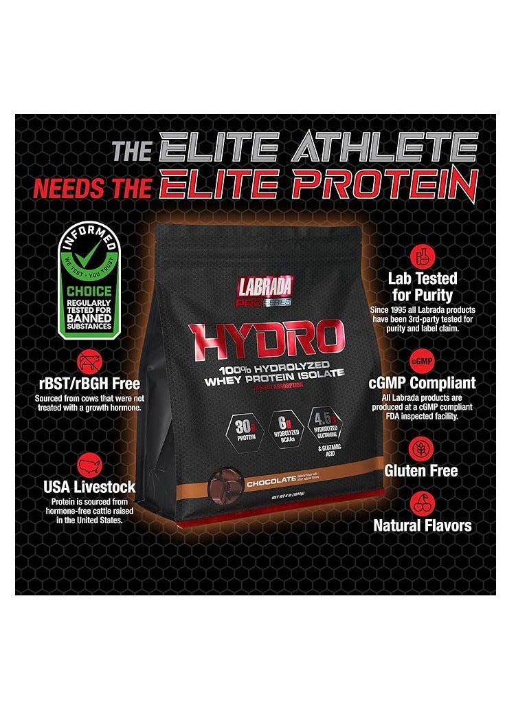 Labrada ProSeries Hydro 100% Hydrolyzed Whey Protein Isolate 4lb Chocolate - Image 3