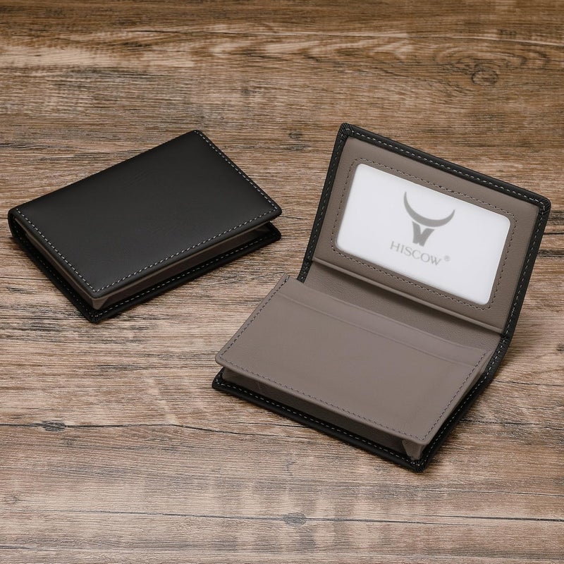 HISCOW Leather Business Card Case Holder for Men & Women, Italian Calfskin - Image 2