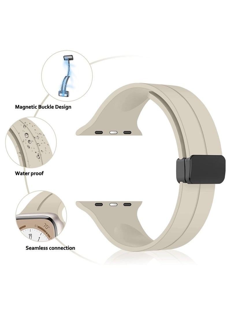 DUSALA Magnetic Silicone Watch Band 42mm/44mm Quick Release Strap for Men & Women Soft Skin Friendly Sport Replacement Band for Smartwatch & Analog Watches Durable, Waterproof, Magnetic Folding Clasp for All-Day Comfort - Image 2