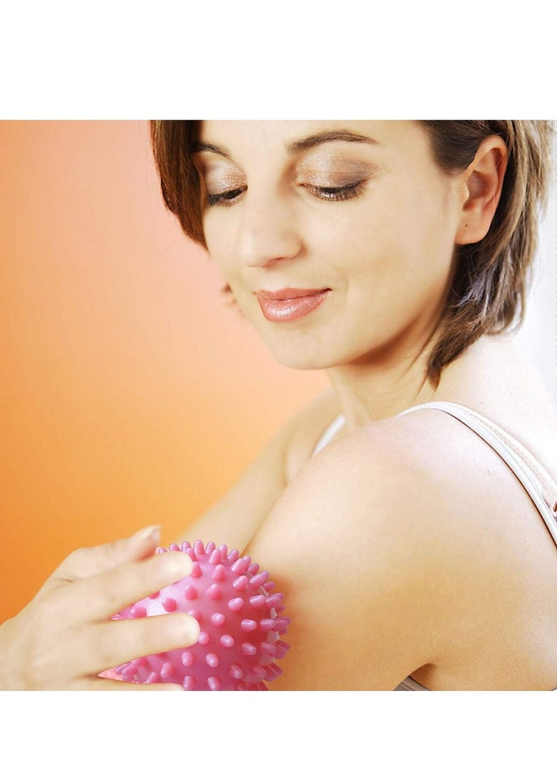 Oasisgalore Spiky Massage Ball Roller for Deep Tissue, Plantar Fasciitis, and Stress Relief(Pink). - Image 4