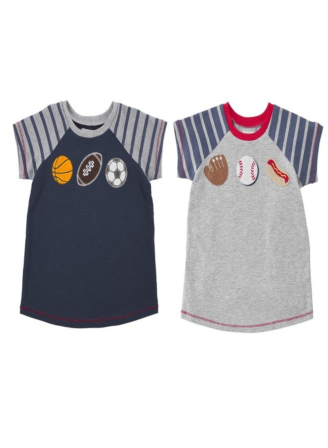 Mud Pie Baby Boys Sport Appliqué Tee, Blue, Large - Image 3