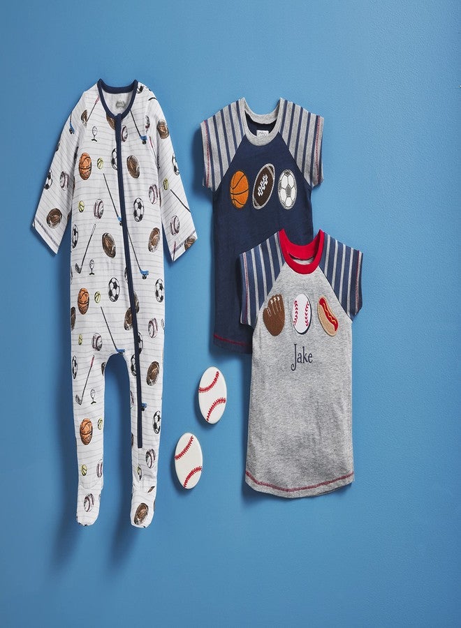 Mud Pie Baby Boys Sport Appliqué Tee, Blue, Large - Image 2