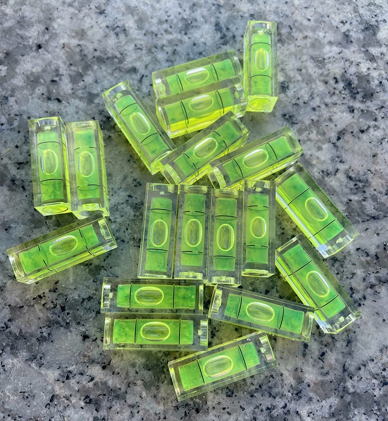 LAIESYA 8Pcs Small Bubble Spirit Level Mini Square Levels Measuring Tools for Balancing Frame, Mural, Picture Hanging, Turntable, Tripod, Camera, Phonograph, 10x10x29mm, 32x7mm (Set A) - Image 5