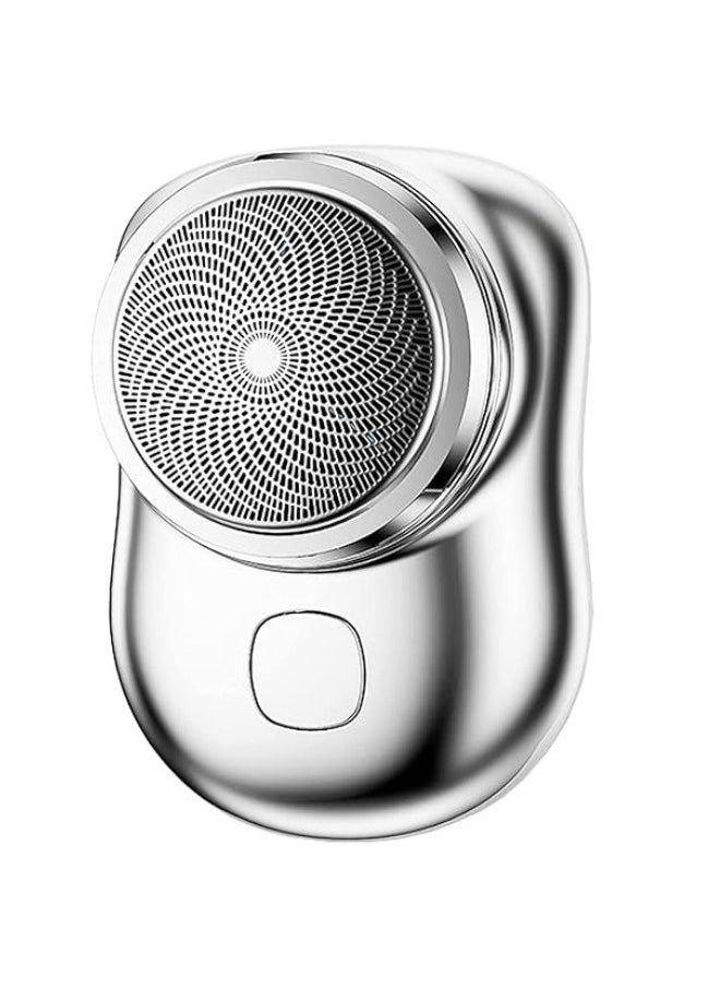 Generic - Portable Mini Electric Shaver for Men Wet and Dry Rechargeable USB Rechargeable One-Button Easy Charging - Silver - Image 1