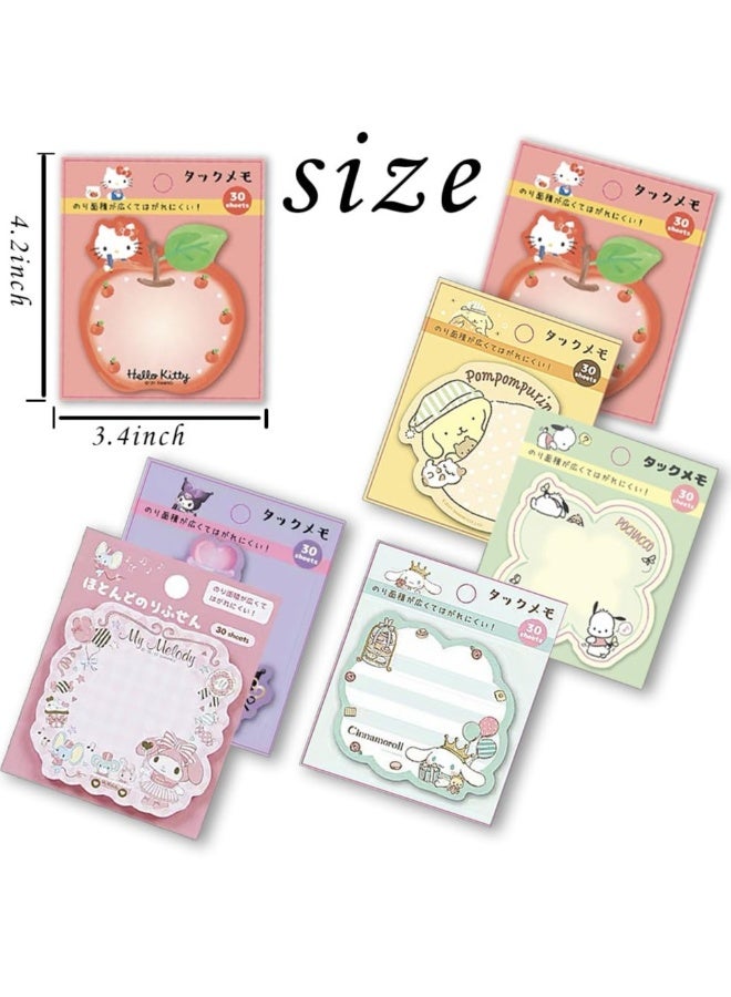 Generic SYOSI 6 Pack Lovely Sticky Notes, 180 Sheets Cartoon Animal Series Personalized Sticky Notes, Kawaii Note Pads for Girls, Kids, Students, Funny School Supplies and Office Supplies (Style-A)  - Image 5