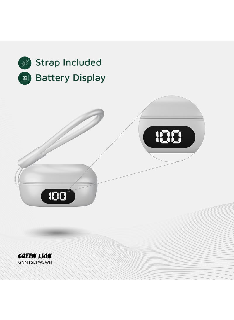 GREEN LION Mittersill True Wireless Earbuds with ENC and Dual Microphone / Battery Display / Truewireless Headphones / Hands-Free Calling / Breathing Lights - White  - Image 4