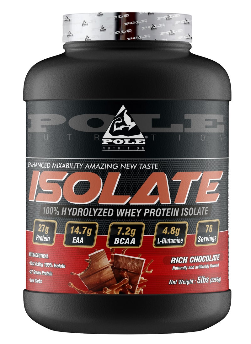 POLE NUTRITION 100%  Hydrolyzed Whey Protein Isolate 5 lbs - Rich Chocolate  - Image 1