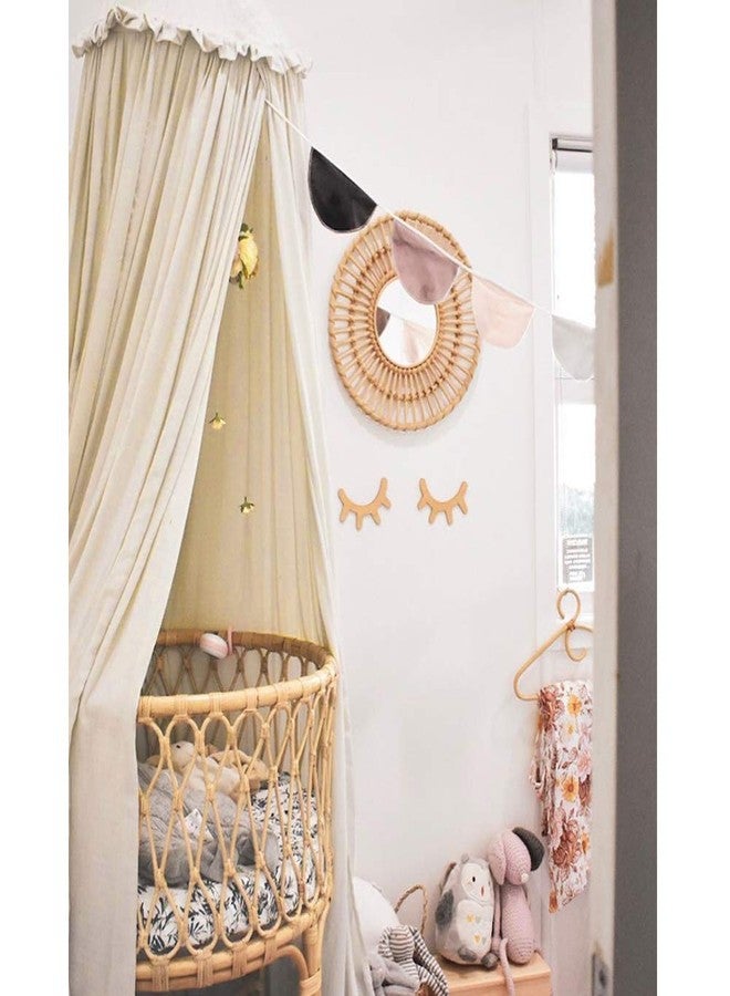 YIUOR Kids Bed Canopy with Frills Cotton Cover Net for Crib Reading Nook Curtain Hideaway Hanging Round Tent Nursery Bedding Play Room Decor - Image 3