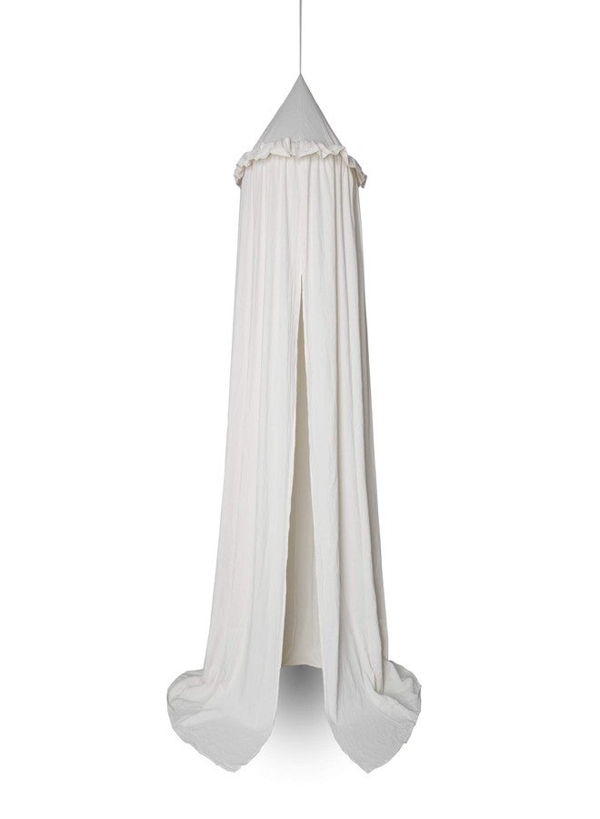 YIUOR Kids Bed Canopy with Frills Cotton Cover Net for Crib Reading Nook Curtain Hideaway Hanging Round Tent Nursery Bedding Play Room Decor - Image 5