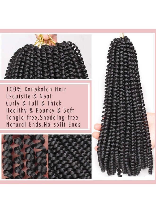 Xtrend - 12 Inch 2 Packs Spring Twist Hair For Butterfly Faux Locks And Invisible Locs Short Crochet Braids Hair Synthetic Spring Curl Hair Extension For Women (1B) - Image 1