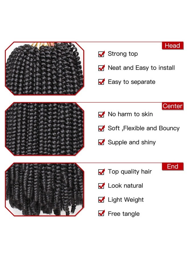 Xtrend - 12 Inch 2 Packs Spring Twist Hair For Butterfly Faux Locks And Invisible Locs Short Crochet Braids Hair Synthetic Spring Curl Hair Extension For Women (1B) - Image 1