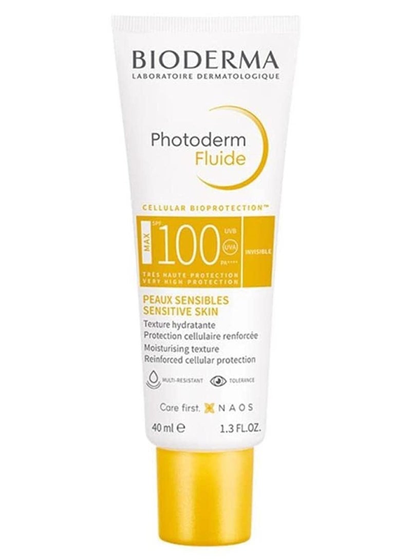 Bioderma Photoderm Fluide Max Spf100 Invisible Maximum Sensory Protection For Sensitive Skin 40ml - Image 1