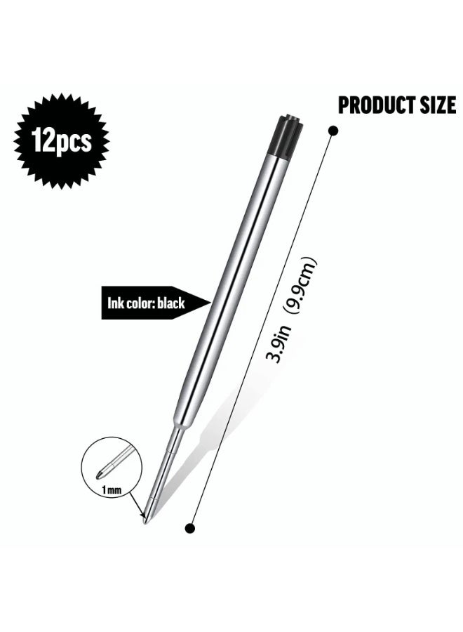 Peachjoy 24 Pack Black Ink 1.0mm Medium Point Ballpoint Pen Refill - Image 2
