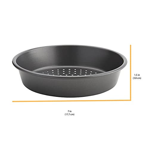 Chicago Metallic Deep Dish Pizza Pan Set of 4, 7 Inch Personal Size, Heavy-Duty Carbon Steel with Perforated Bottom for Crispy Crust, Perfect for Family Pizza Night - Image 3