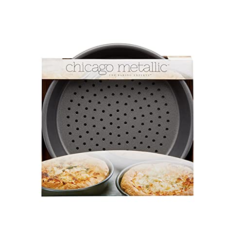 Chicago Metallic Deep Dish Pizza Pan Set of 4, 7 Inch Personal Size, Heavy-Duty Carbon Steel with Perforated Bottom for Crispy Crust, Perfect for Family Pizza Night - Image 5