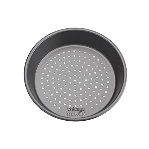 Chicago Metallic Deep Dish Pizza Pan Set of 4, 7 Inch Personal Size, Heavy-Duty Carbon Steel with Perforated Bottom for Crispy Crust, Perfect for Family Pizza Night - Image 2