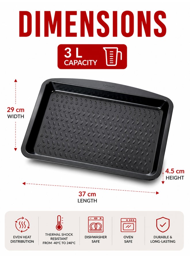 بيريكس Pyrex Glide Non-Stick Rectangular Roaster 34cm 3L, PFAS-Free Roasting Pan, Scratch Resistant Bakeware, Ideal for Roasts, Gratins & Family Meals 34cm - Image 2