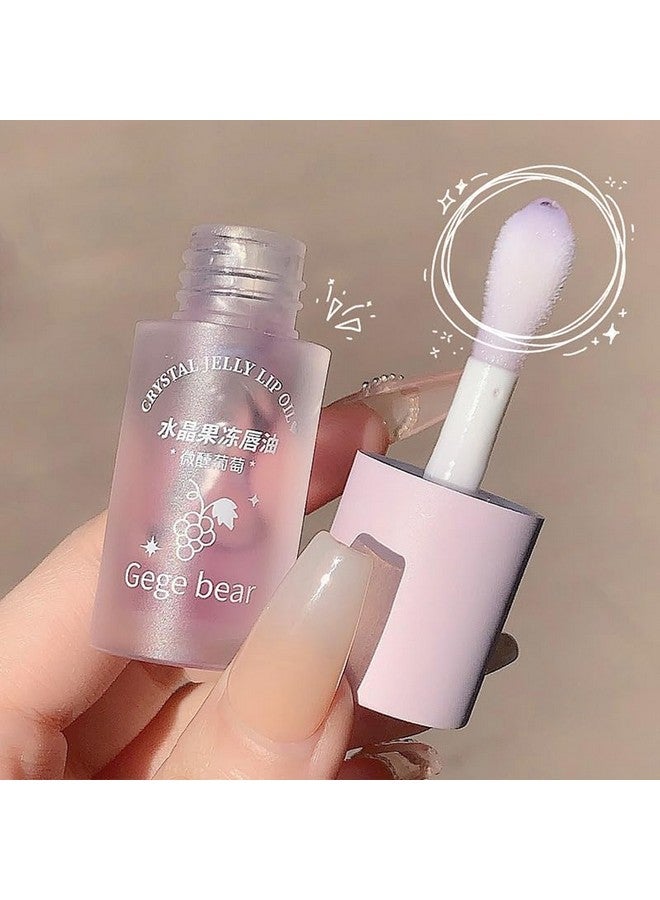 Gege bear Lip Gloss - Gege Bear Crystal Jelly Lip Oil - Hydrating Lip Gloss and Balm for Soft, Glossy Lips | Available in Peach, Avocado, and Grape Shades | Nourishing, Non-Sticky Lip Oil for Lasting Moisture and Shine (4g - Pack of 1, 04 - Fresh Grapes) - Image 1