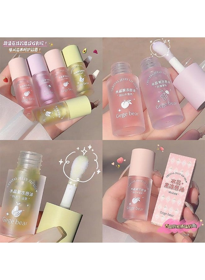 Gege bear Lip Gloss - Gege Bear Crystal Jelly Lip Oil - Hydrating Lip Gloss and Balm for Soft, Glossy Lips | Available in Peach, Avocado, and Grape Shades | Nourishing, Non-Sticky Lip Oil for Lasting Moisture and Shine (4g - Pack of 1, 04 - Fresh Grapes) - Image 3