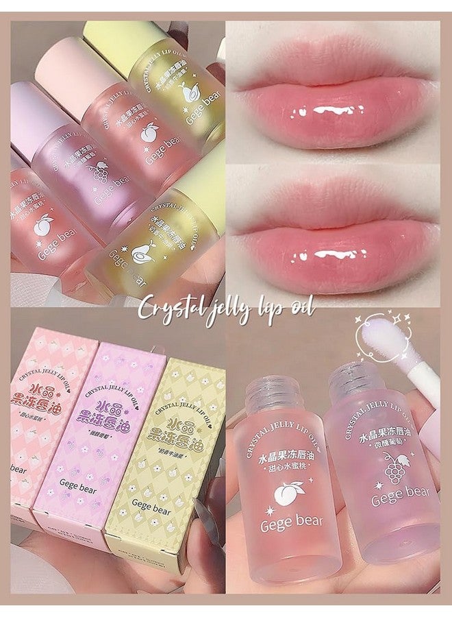 Gege bear Lip Gloss - Gege Bear Crystal Jelly Lip Oil - Hydrating Lip Gloss and Balm for Soft, Glossy Lips | Available in Peach, Avocado, and Grape Shades | Nourishing, Non-Sticky Lip Oil for Lasting Moisture and Shine (4g - Pack of 1, 04 - Fresh Grapes) - Image 2