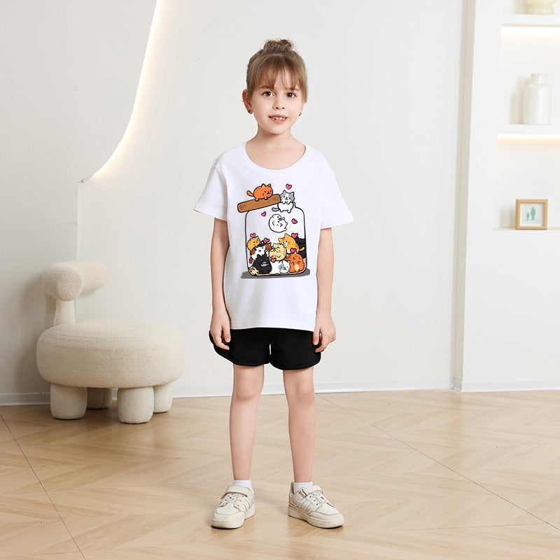 Children'S Clothing 2026 Style Boys And Girls T-Shirts, Casual Summer Wear For Young Children, Stylish Tops, Children'S Short Sleeves - Image 5