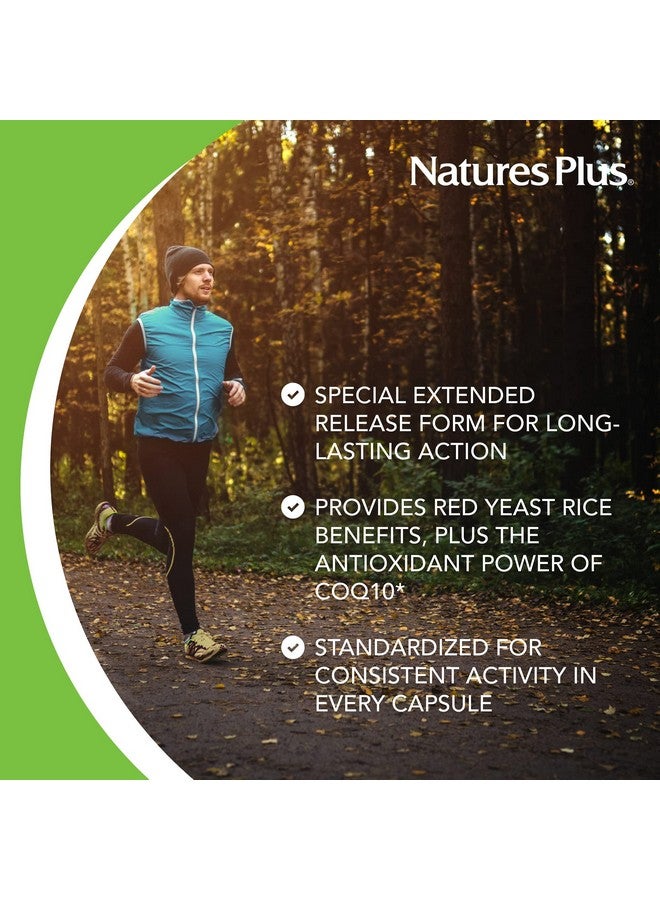 Nature's Plus ناتشرز بلس هيربال أكتيفز أرز الخميرة الحمراء 600 ملغ و كيو 10 100 ملغ إطلاق ممتد 30 قرص نباتي أقصى قوة مكمل مضاد للأكسدة نباتي خالي من الغلوتين 30 حصة - Image 4