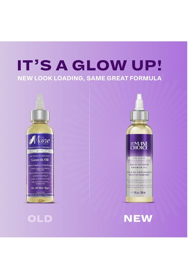 THE MANE CHOICE - The Mane Choice Alpha Multi-Vitamin Scalp Nourishing Hair Growth Oil, Helps Stimulate, Revitalize & Soothe, Scalp Oil with Biotin, & Vitamin C, 4 Fl. Oz, Single Pack - Image 1