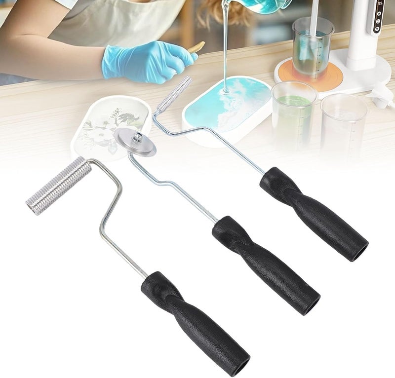 Dpofirs 3PCS Fiberglass Laminating Roller Tools Kit, Bubble Roller Set for, Gel Coat, Composite Materials, Bathtub Shower Boat Repair, Steel & ABS Construction - Image 2