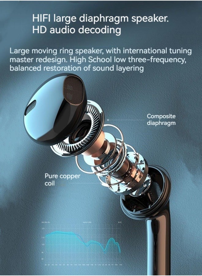 M MIAOYAN New wireless bluetooth neck-hanging earphones sports semi-in-ear universal super long standby noise reduction earphones  - Image 5