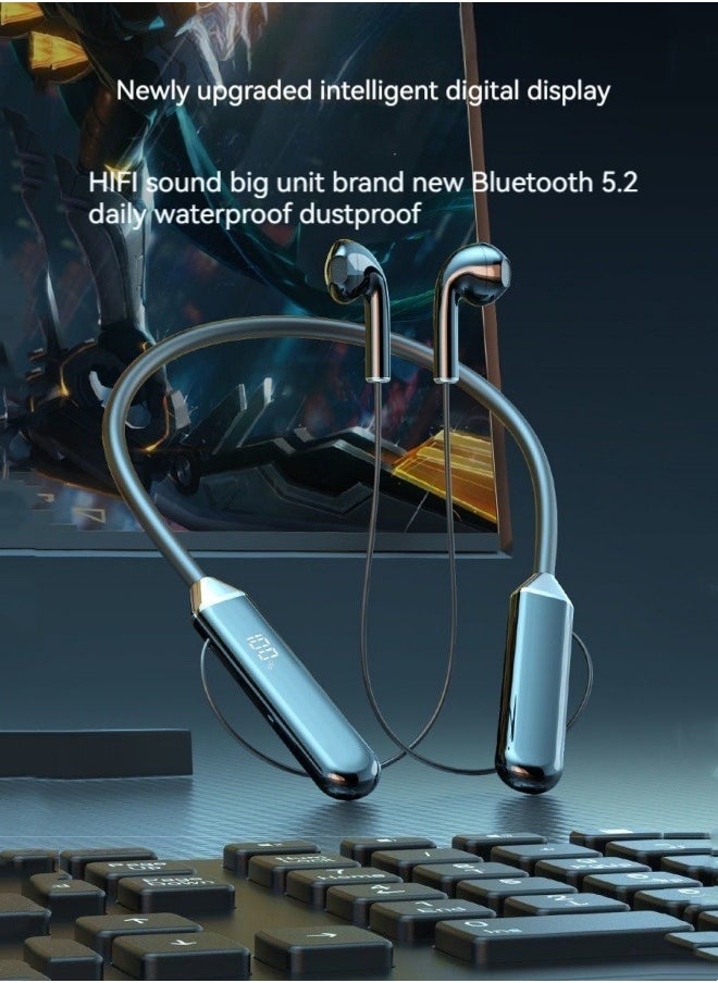 M MIAOYAN New wireless bluetooth neck-hanging earphones sports semi-in-ear universal super long standby noise reduction earphones  - Image 1