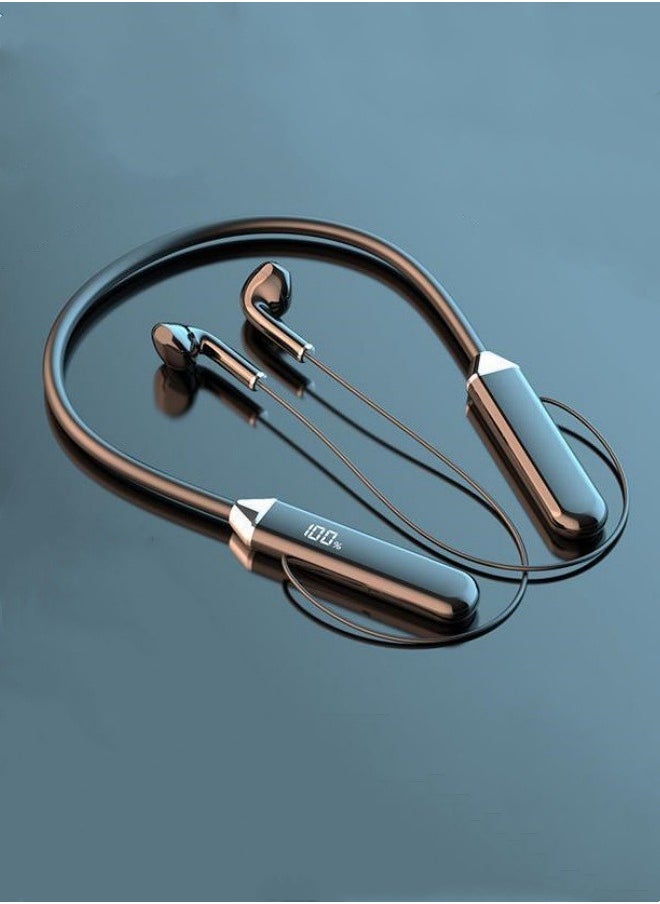 M MIAOYAN New wireless bluetooth neck-hanging earphones sports semi-in-ear universal super long standby noise reduction earphones  - Image 2