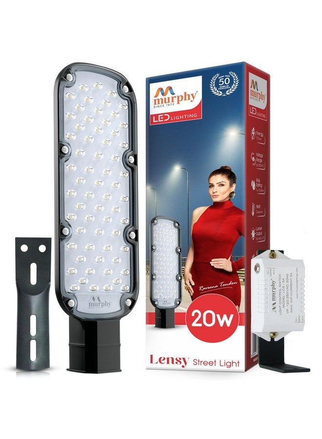 Murphy LED Lensy 20W Dusk to Dawn Auto Day/Night ON/Off Street Light, IP-65 Outdoor Light (Cool White, Pack of 1) - Image 1