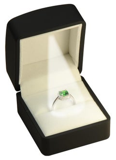 Generic LED Black Ring Box for Proposal, Wedding, Engagement...Luxury Arc Shaped Top Design LED Ring Jewelry Gift Box with Light for Men for Women for Girls Box )  - Image 1