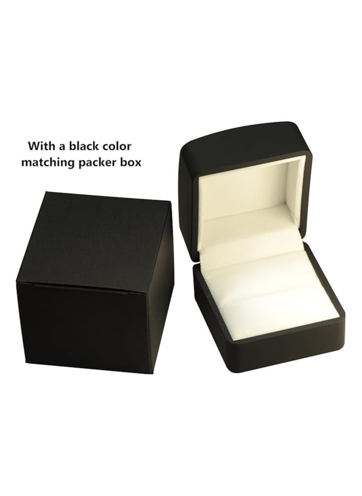 Generic LED Black Ring Box for Proposal, Wedding, Engagement...Luxury Arc Shaped Top Design LED Ring Jewelry Gift Box with Light for Men for Women for Girls Box )  - Image 3