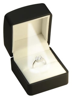 Generic LED Black Ring Box for Proposal, Wedding, Engagement...Luxury Arc Shaped Top Design LED Ring Jewelry Gift Box with Light for Men for Women for Girls Box )  - Image 5