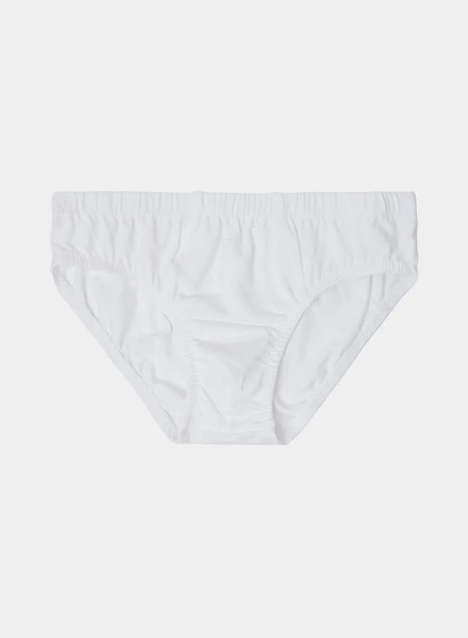 ستايلي Pack of 5 - Teen Boy White Briefs Underwear with Elastic at Waist