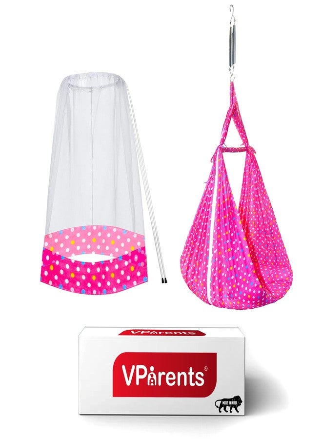 Vparents Sleeping Essentials with Mosquito Net & Spring, Tot (Pink)