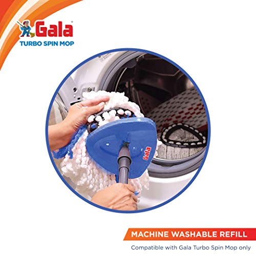 Gala Turbo Spin Mop Triangular Refill, White and Blue, Normal, (Model: 168987) - Image 5