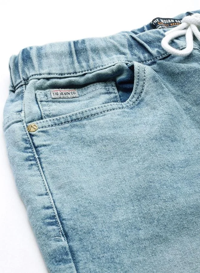 The Indian Garage Co  Men Slim Fit Cuffed Faded Jeans for Men | Best Price UAE