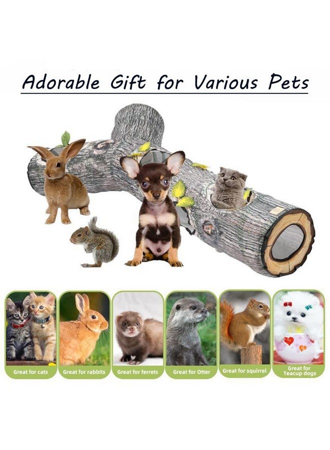 AMYESE Cat Tunnels for Indoor Cats - Interactive Tree Trunk Cat Activity Play Tunnels with Peek Holes, Collapsible Pet Tube Puzzle Hunt Chase Training Center Toys for Kitten, Ferret, Small Animals - Image 5