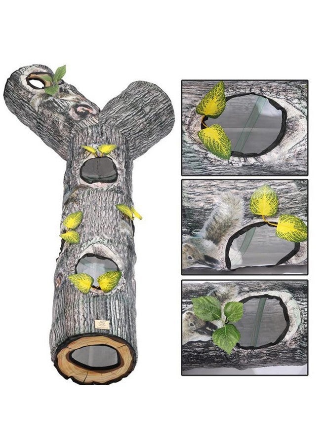 AMYESE Cat Tunnels for Indoor Cats - Interactive Tree Trunk Cat Activity Play Tunnels with Peek Holes, Collapsible Pet Tube Puzzle Hunt Chase Training Center Toys for Kitten, Ferret, Small Animals - Image 2