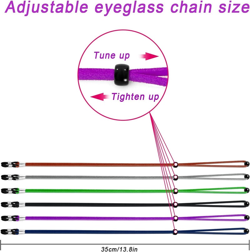 VOOGLASS Glasses Strap(6 PCS) Sports Eyeglass Strap,Adjustable Sunglasses Lanyard Neck Holders Cord Retainer for Men Women - Image 2