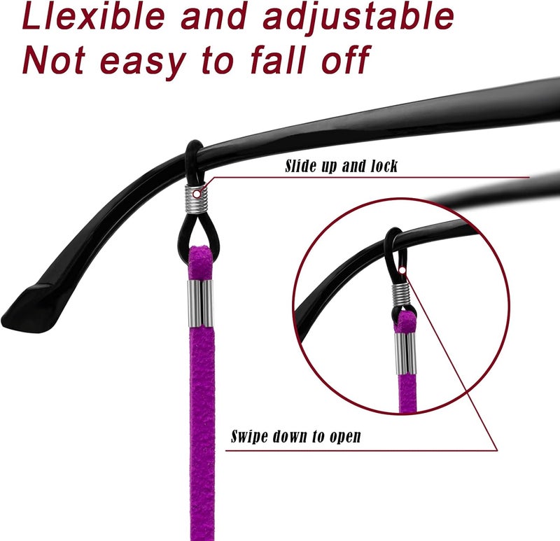 VOOGLASS Glasses Strap(6 PCS) Sports Eyeglass Strap,Adjustable Sunglasses Lanyard Neck Holders Cord Retainer for Men Women - Image 4