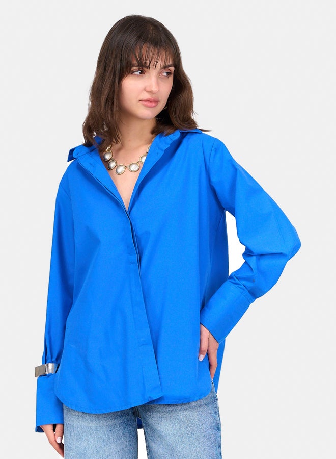 Clue Poplin Hidden Placket Shirt - Image 1