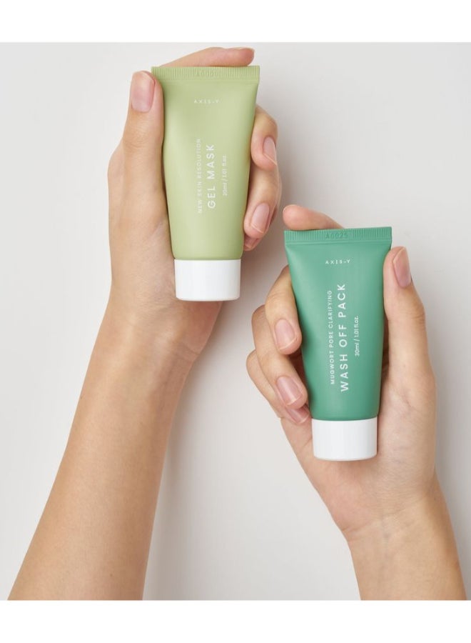 AXIS-Y Mask Now Glow Later ( Mugwort Pore Clarifying Wash Off Pack(30ml) + New Skin Resolution Gel Mask(30ml) - Image 5