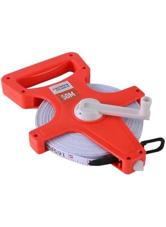 بي إم بي تولز شريط قياس من الألياف الزجاجية بطول 50 مترًا وكسور مسافات طويلة ومقاييس مترية، شريط قياس المسار والميدان المتميز للمقاولين ومنسقي الحدائق والبناء ومساح الأراضي - Image 4