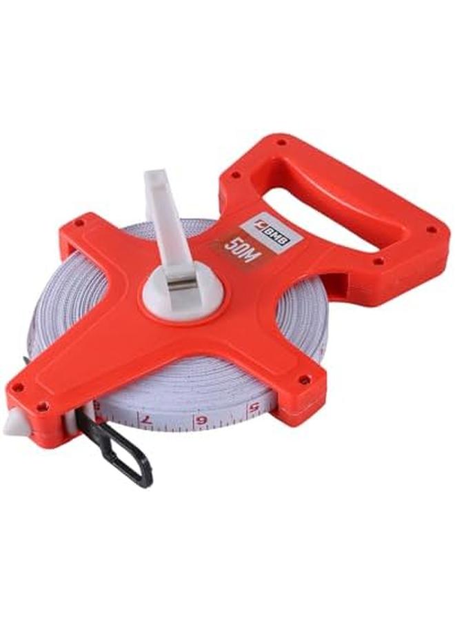 بي إم بي تولز شريط قياس من الألياف الزجاجية بطول 50 مترًا وكسور مسافات طويلة ومقاييس مترية، شريط قياس المسار والميدان المتميز للمقاولين ومنسقي الحدائق والبناء ومساح الأراضي - Image 3