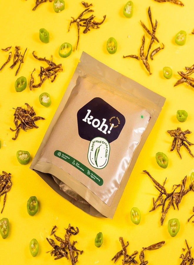 كوه! فلفل أخضر مجفف من KOH - فلفل أخضر مجفف طبيعي للطبخ والتوابل | رقائق حارة ولذيذة للكاري والصلصات والمخللات | نقي، بدون إضافات، بجودة طازجة من المزرعة - 25 غرام - Image 2