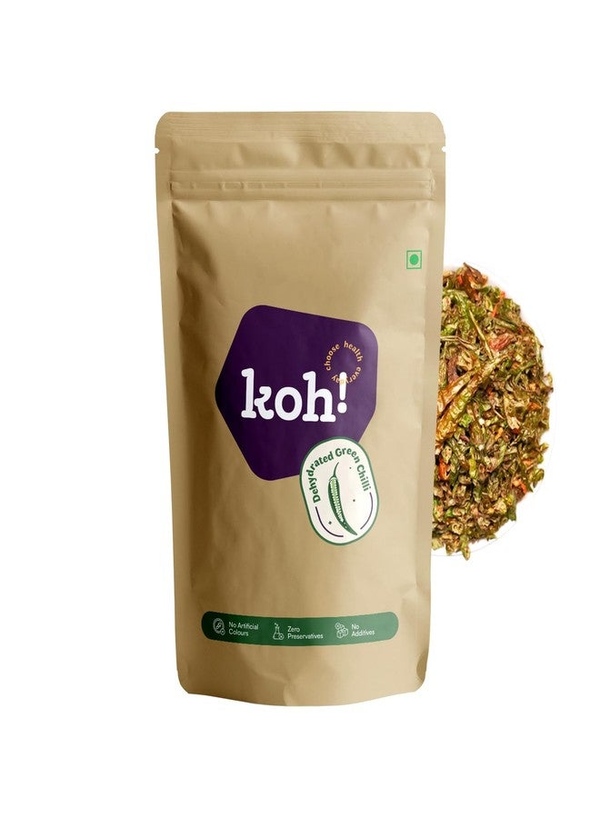 كوه! فلفل أخضر مجفف من KOH - فلفل أخضر مجفف طبيعي للطبخ والتوابل | رقائق حارة ولذيذة للكاري والصلصات والمخللات | نقي، بدون إضافات، بجودة طازجة من المزرعة - 25 غرام - Image 1