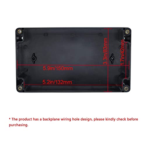 LeMotech Project Box ABS Plastic Junction Box IP65 Waterproof Electrical Boxes Universal Enclosure Black 6.2X 3.5X 2.4 inch (158x90x60mm)（Pack of 1） - Image 2